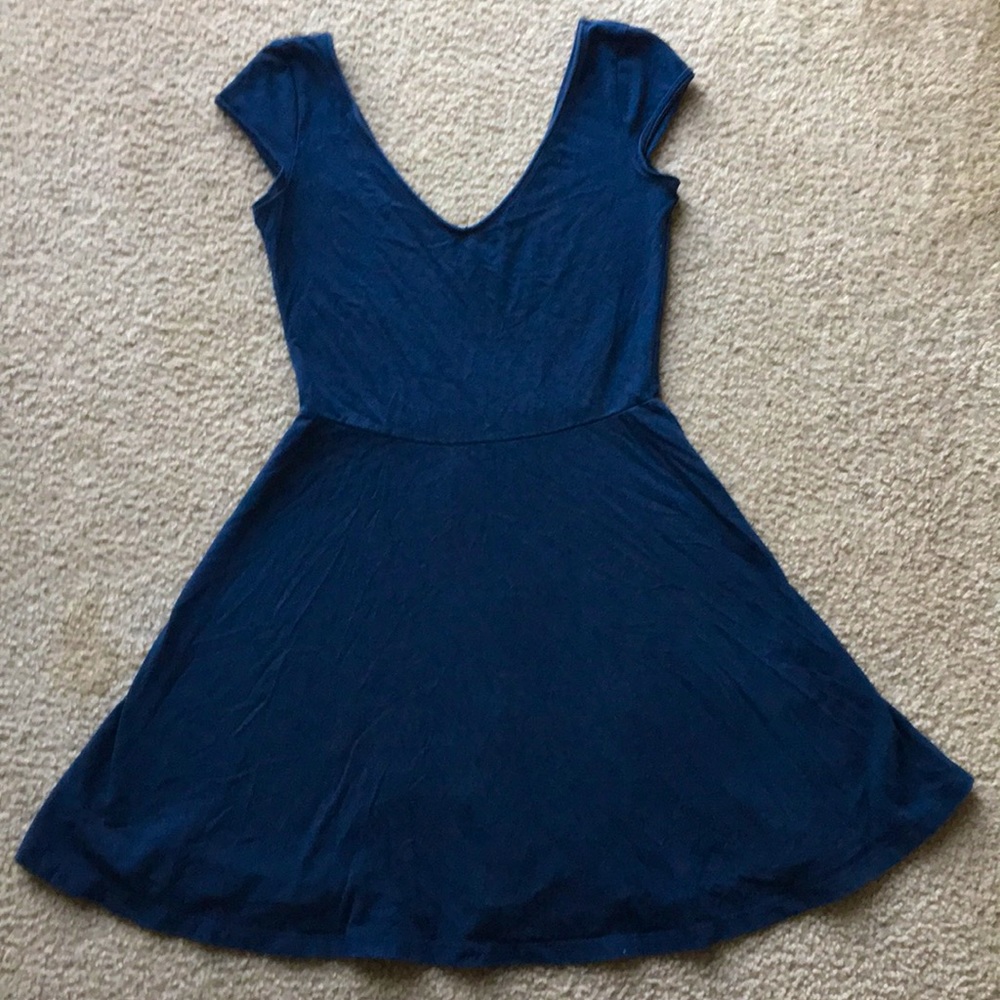 Navy blue hollister v neck tee shirt dress